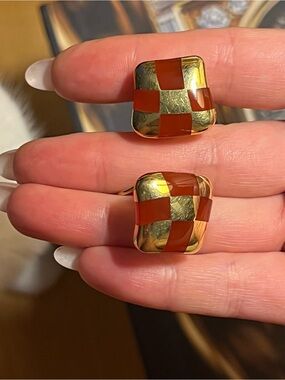 RARE | Angela Cummings 18K yellow gold/carnelian earrings
